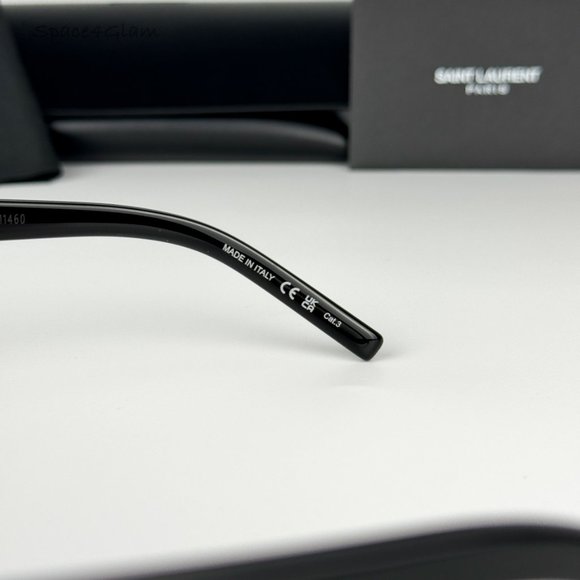 NEW Saint Laurent SL276 MICA 001 Black Gray Cat Eye Women Sunglasses - Picture 9 of 12